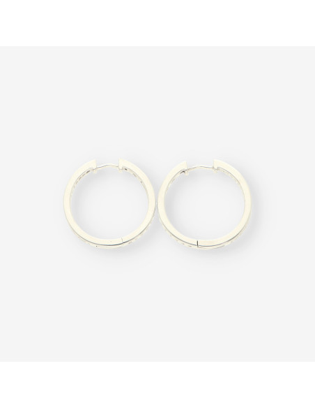 Pendientes aro oro bl y brillantes
