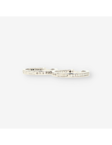 Pendientes aro oro bl y brillantes