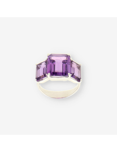 Anillo oro p. lila