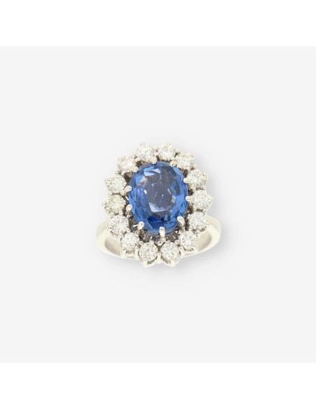 Anillo oro bl.zafiro y bri aprox.1,3 Qt