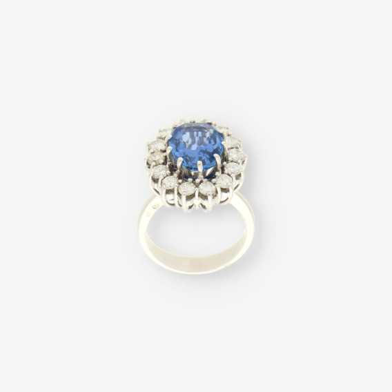 Anillo oro bl.zafiro y bri aprox.1,3 Qt