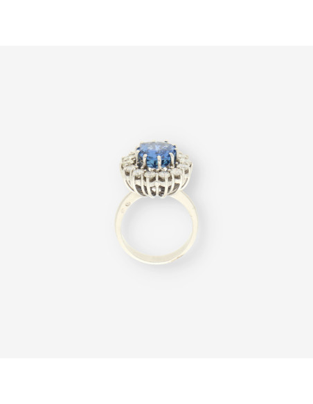 Anillo oro bl.zafiro y bri aprox.1,3 Qt