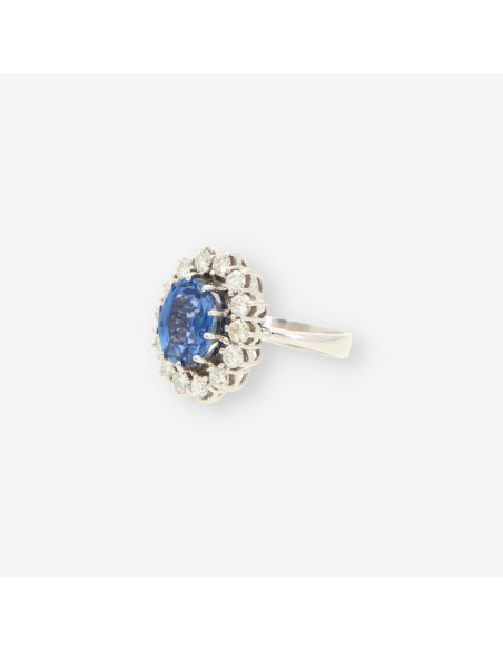 Anillo oro bl.zafiro y bri aprox.1,3 Qt
