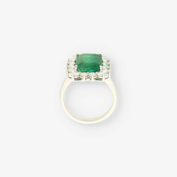 Anillo oro bl. esm. y bri aprox.1,15 Qt.