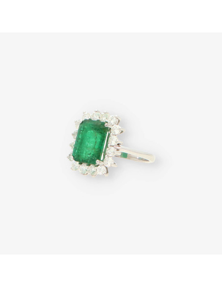 Anillo oro bl. esm. y bri aprox.1,15 Qt.
