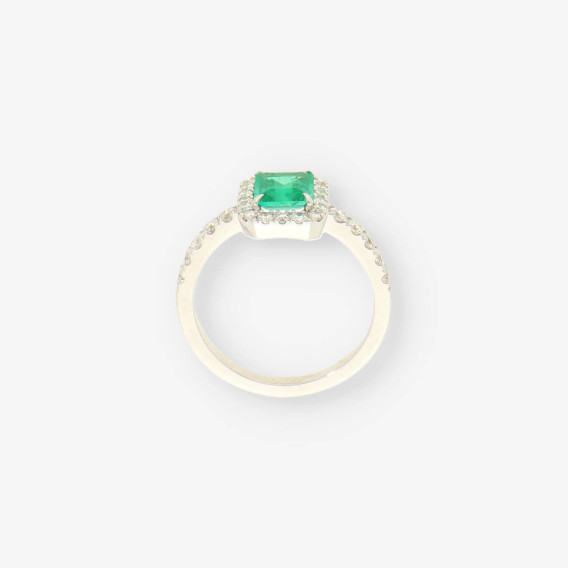 Anillo oro bl. esm. y bri aprox.0,50 Qt.