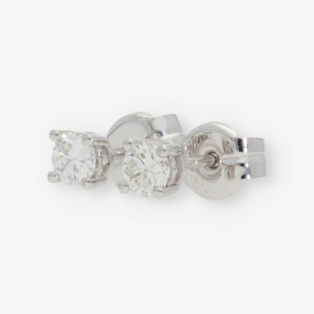Pendientes en oro blanco 18kt con brillantes NUEVO 2