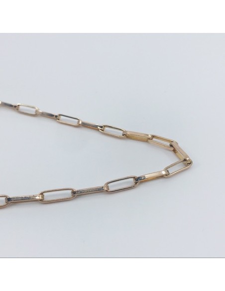 Cadena forzada eslabones largos en oro 18kt