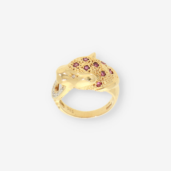 Anillo pantera oro
