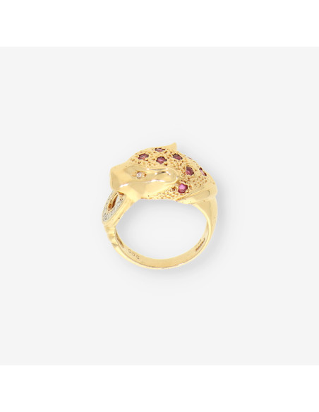 Anillo pantera oro