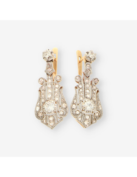 Pendientes Vintage oro y brillantes