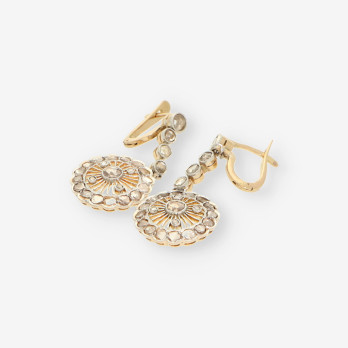 Pendientes Vintage oro y Diamantes 2