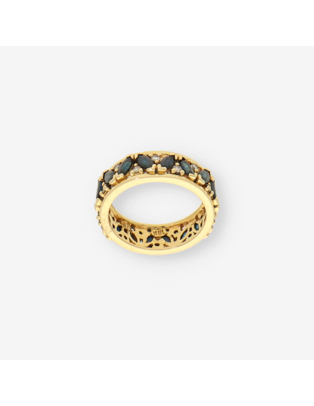 Anillo oro, zafiro y brillantes