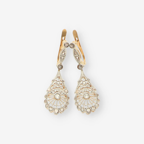 Pendientes Vintage largos oro bl/ama bri