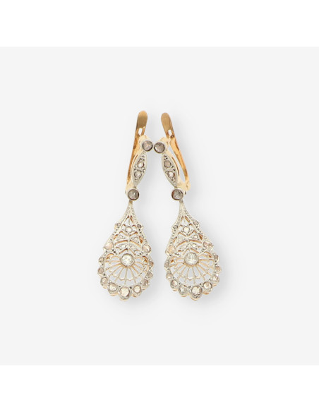 Pendientes Vintage largos oro bl/ama bri