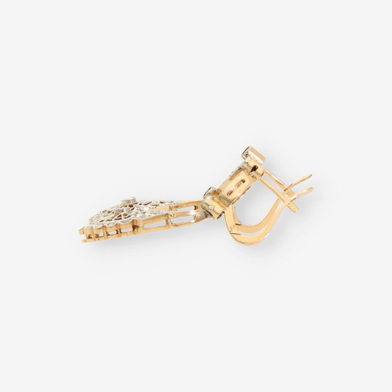 Pendientes Vintage largos oro bl/ama bri