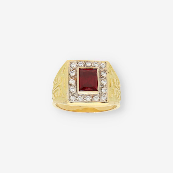 Anillo sello oro p. roja
