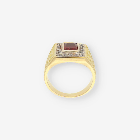 Anillo sello oro p. roja