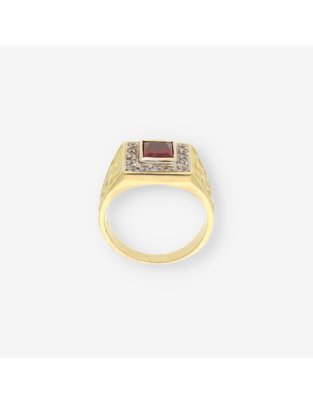 Anillo sello oro p. roja