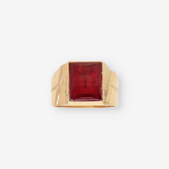 Anillo oro p. roja