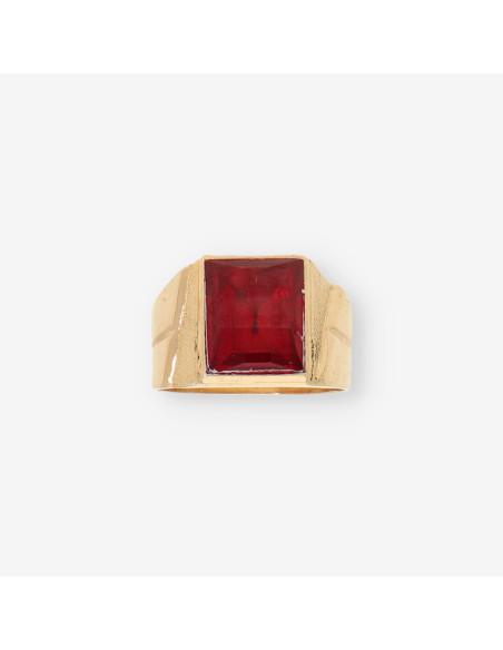 Anillo oro p. roja