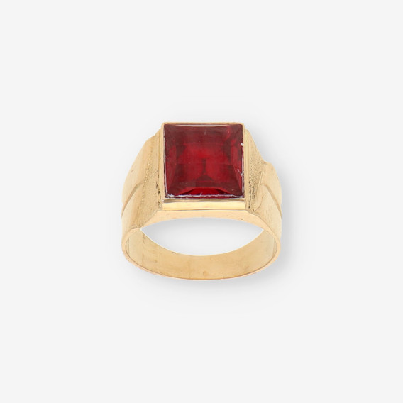 Anillo oro p. roja