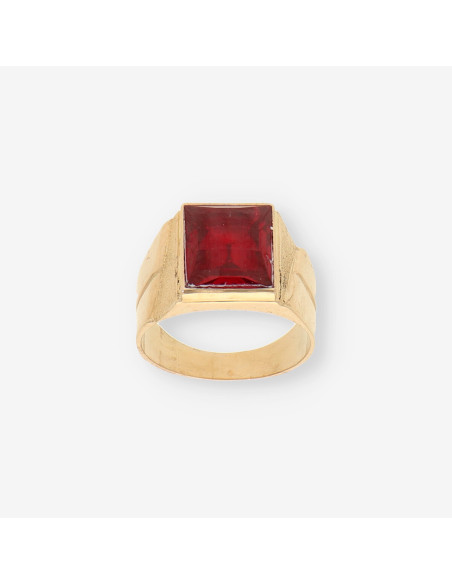 Anillo oro p. roja