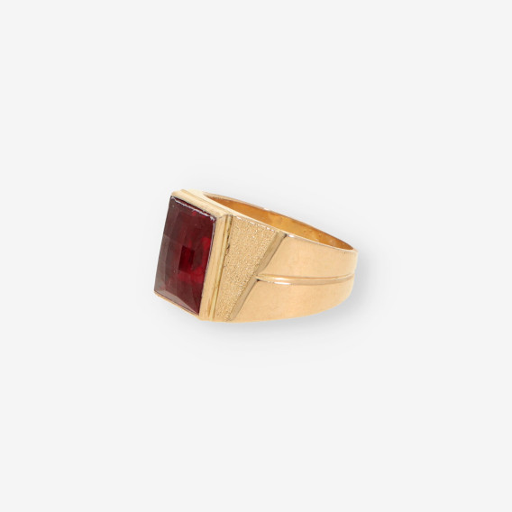 Anillo oro p. roja