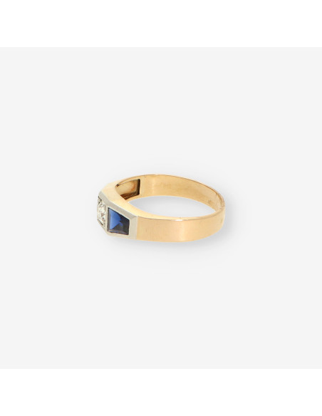 Anillo oro zafiro y brillantes