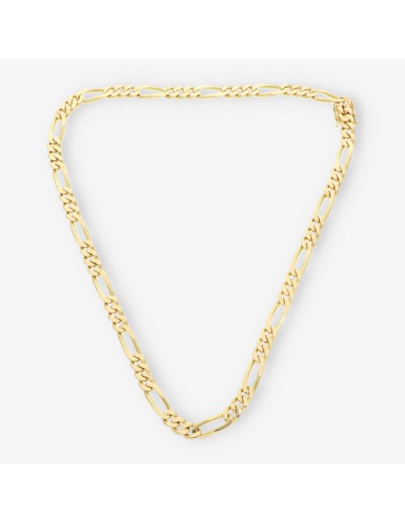 Cadena barbada 3x1 en oro 18kt 47cm