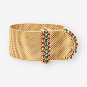 Pulsera Vintage tipo cinturÃ³n oro  2