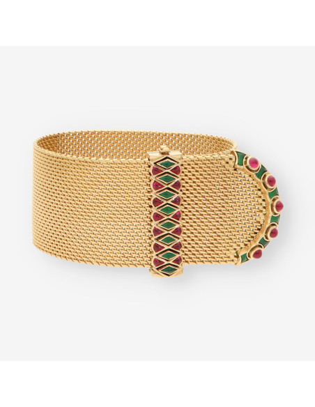 Pulsera Vintage tipo cinturÃ³n oro 