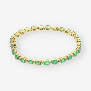 Pulsera Esmeralda oro y brillantes