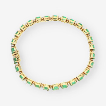 Pulsera Esmeralda oro y brillantes 2