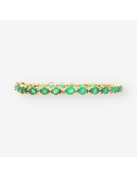 Pulsera Esmeralda oro y brillantes