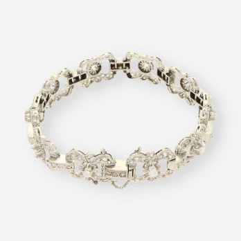 Pulsera Vintage oro blanco  y brillantes