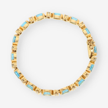 Pulsera p. azul oro y brillantes 2