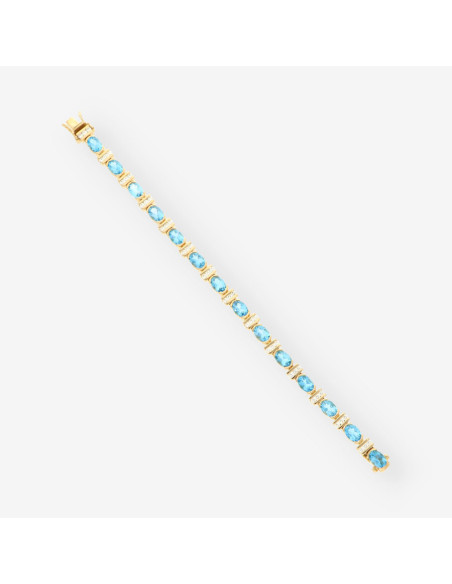 Pulsera p. azul oro y brillantes