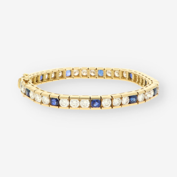 Pulsera riviere oro zafiro y brillantes