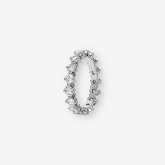 Sortija alianza de oro blanco 18kt con brillantes