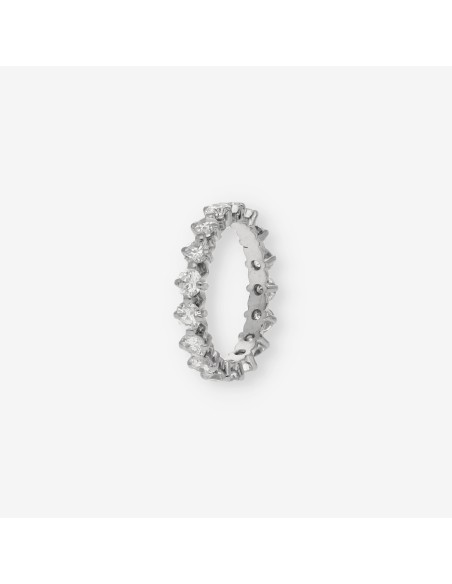 Sortija alianza de oro blanco 18kt con brillantes