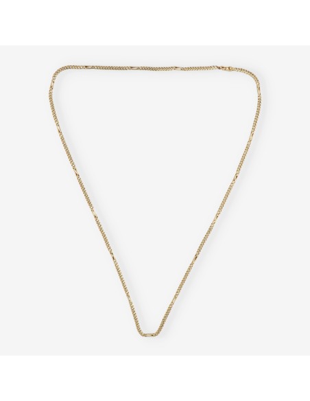 Cadena barbada alterna 68cm  en oro 18kt