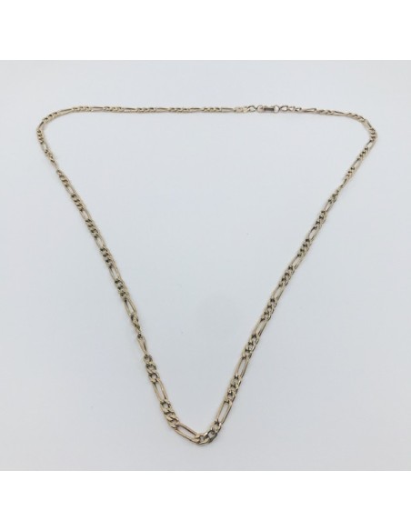 Cadena barbada alterna 3x1 en oro 18kt