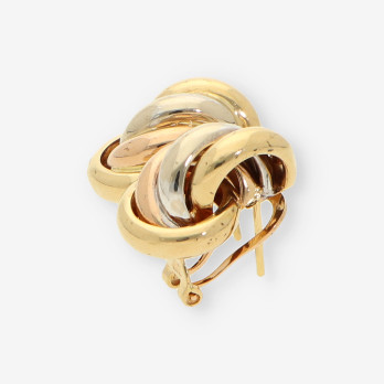 Pendientes oro blanco, amarillo y rosa 2