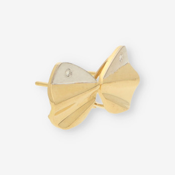 Pendientes oro bl./ ama y brillantes 2