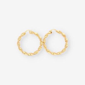 Pendientes aro rizado oro