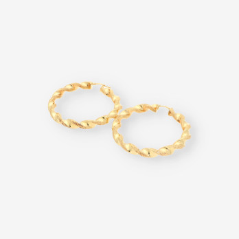 Pendientes aro rizado oro 2