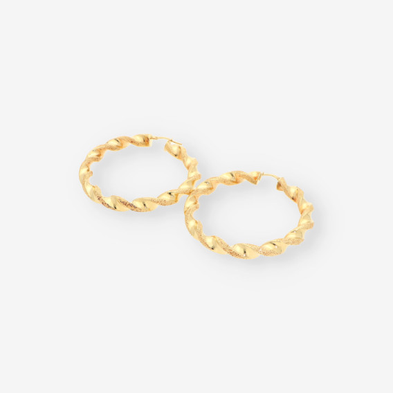 Pendientes aro rizado oro