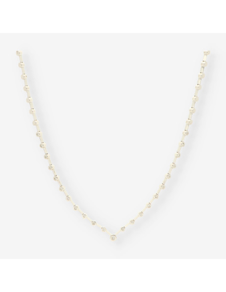 Gargantilla oro blanco y brillantes