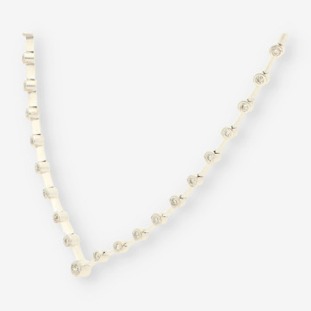 Gargantilla oro blanco y brillantes 2